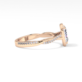 Princess Twisted Shank, Halo and Pave Lab Grown Diamond Engagement Ring
