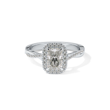 Princess Twisted Shank, Halo and Pave Lab Grown Diamond Engagement Ring