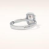 1.21 CT Radiant Shaped Halo & Pave Twisted Shank Moissanite Engagement Ring
