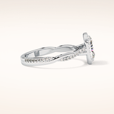 1.21 CT Radiant Shaped Halo & Pave Twisted Shank Moissanite Engagement Ring