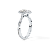 Princess Twisted Shank, Halo and Pave Lab Grown Diamond Engagement Ring