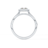 Princess Twisted Shank, Halo and Pave Lab Grown Diamond Engagement Ring