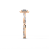 Asscher Twisted Shank, Halo and Pave Lab Grown Diamond Engagement Ring