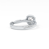 Asscher Twisted Shank, Halo and Pave Lab Grown Diamond Engagement Ring