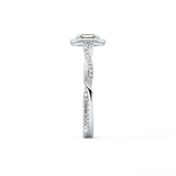 Asscher Twisted Shank, Halo and Pave Lab Grown Diamond Engagement Ring