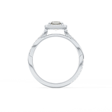 Asscher Twisted Shank, Halo and Pave Lab Grown Diamond Engagement Ring