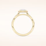 0.81 CT Pear Shaped Halo & Pave Twisted Shank Moissanite Engagement Ring