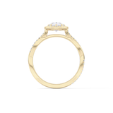 Pear Twisted Shank, Halo and Pave Lab Grown Diamond Engagement Ring