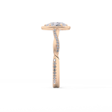 Pear Twisted Shank, Halo and Pave Lab Grown Diamond Engagement Ring