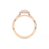Pear Twisted Shank, Halo and Pave Lab Grown Diamond Engagement Ring
