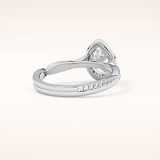 0.81 CT Pear Shaped Halo & Pave Twisted Shank Moissanite Engagement Ring