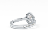 Pear Twisted Shank, Halo and Pave Lab Grown Diamond Engagement Ring