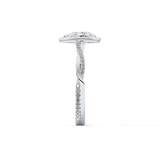 Pear Twisted Shank, Halo and Pave Lab Grown Diamond Engagement Ring
