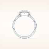 0.81 CT Pear Shaped Halo & Pave Twisted Shank Moissanite Engagement Ring