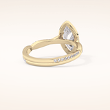 0.86 CT Marquise Shaped Halo & Pave Twisted Shank Moissanite Engagement Ring