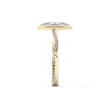 Marquise Twisted Shank, Halo and Pave Lab Grown Diamond Engagement Ring