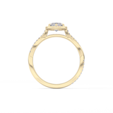 Marquise Twisted Shank, Halo and Pave Lab Grown Diamond Engagement Ring