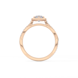 Marquise Twisted Shank, Halo and Pave Lab Grown Diamond Engagement Ring