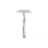 Marquise Twisted Shank, Halo and Pave Lab Grown Diamond Engagement Ring
