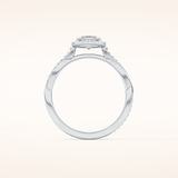 0.86 CT Marquise Shaped Halo & Pave Twisted Shank Moissanite Engagement Ring