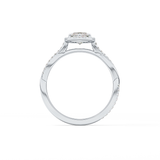 Marquise Twisted Shank, Halo and Pave Lab Grown Diamond Engagement Ring