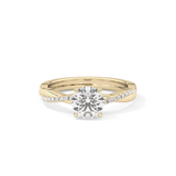 Round Criss Cross Pave Lab Grown Diamond Engagement Ring