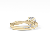 Round Criss Cross Pave Lab Grown Diamond Engagement Ring
