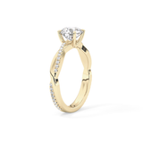 Round Criss Cross Pave Lab Grown Diamond Engagement Ring