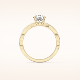 1.03 CT Round Shaped Criss-Cross Pave Moissanite Engagement Ring