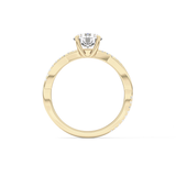 Round Criss Cross Pave Lab Grown Diamond Engagement Ring