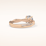 1.03 CT Round Shaped Criss-Cross Pave Moissanite Engagement Ring