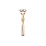 Round Criss Cross Pave Lab Grown Diamond Engagement Ring