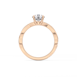 Round Criss Cross Pave Lab Grown Diamond Engagement Ring