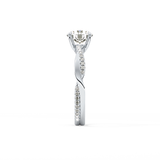 Round Criss Cross Pave Lab Grown Diamond Engagement Ring