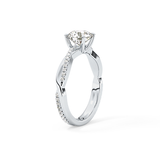 Round Criss Cross Pave Lab Grown Diamond Engagement Ring