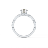 Round Criss Cross Pave Lab Grown Diamond Engagement Ring