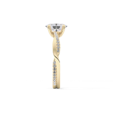 Oval Criss Cross Pave Lab Grown Diamond Engagement Ring