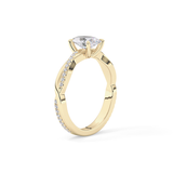 Oval Criss Cross Pave Lab Grown Diamond Engagement Ring