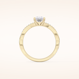 0.83 CT Oval Shaped Criss-Cross Pave Moissanite Engagement Ring