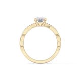 Oval Criss Cross Pave Lab Grown Diamond Engagement Ring