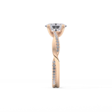 Oval Criss Cross Pave Lab Grown Diamond Engagement Ring