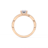 Oval Criss Cross Pave Lab Grown Diamond Engagement Ring