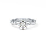 Oval Criss Cross Pave Lab Grown Diamond Engagement Ring