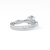 Oval Criss Cross Pave Lab Grown Diamond Engagement Ring
