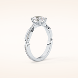 0.83 CT Oval Shaped Criss-Cross Pave Moissanite Engagement Ring