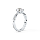 Oval Criss Cross Pave Lab Grown Diamond Engagement Ring