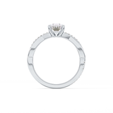 Oval Criss Cross Pave Lab Grown Diamond Engagement Ring