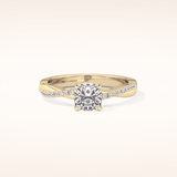0.86 CT Cushion Shaped Criss-Cross Pave Moissanite Engagement Ring
