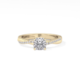 Cushion Criss Cross Pave Lab Grown Diamond Engagement Ring