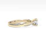Cushion Criss Cross Pave Lab Grown Diamond Engagement Ring